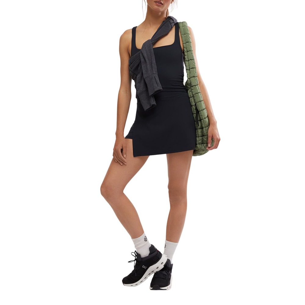 Free People Movement Black Racerback Athletic Dress with Built-in Shorts Size XL